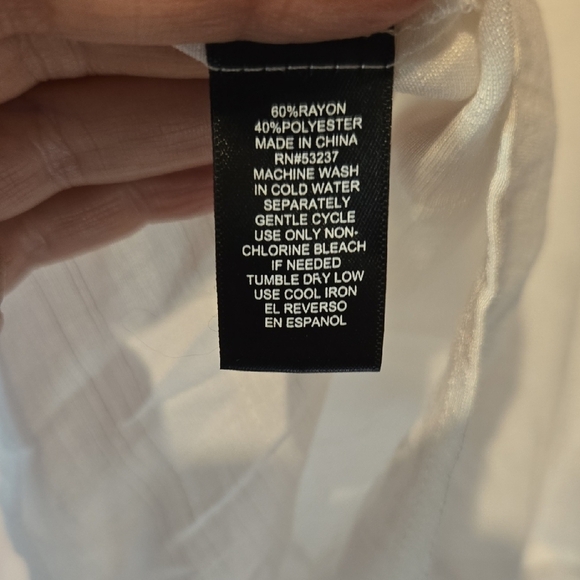 Mlle Gabrielle White Peasant Blouse with Multicolor Pom Poms Womens XL - Picture 9 of 9